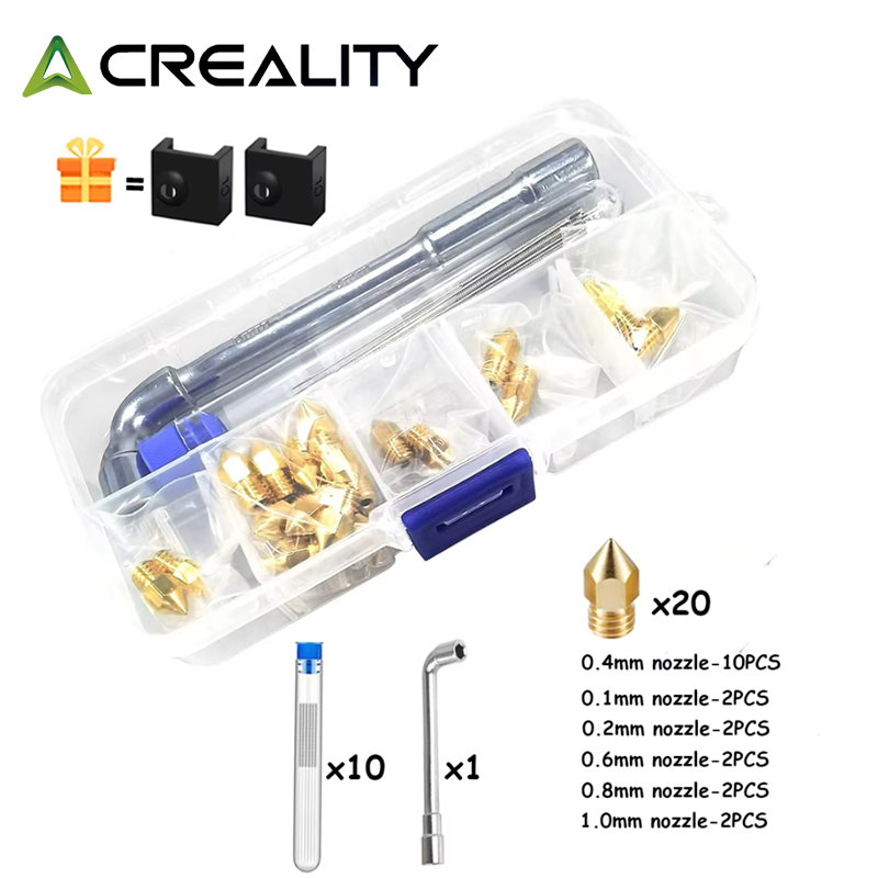 3D Printer Nozzle Brass - CREALITY 20 Pcs MK8 Brass Nozzle