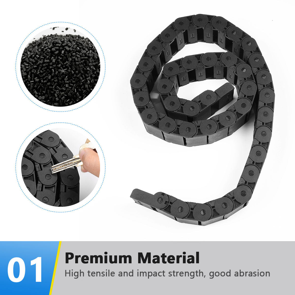 1M Black Plastic Cable Carrier - 3D Printing Cnc recension och pris
