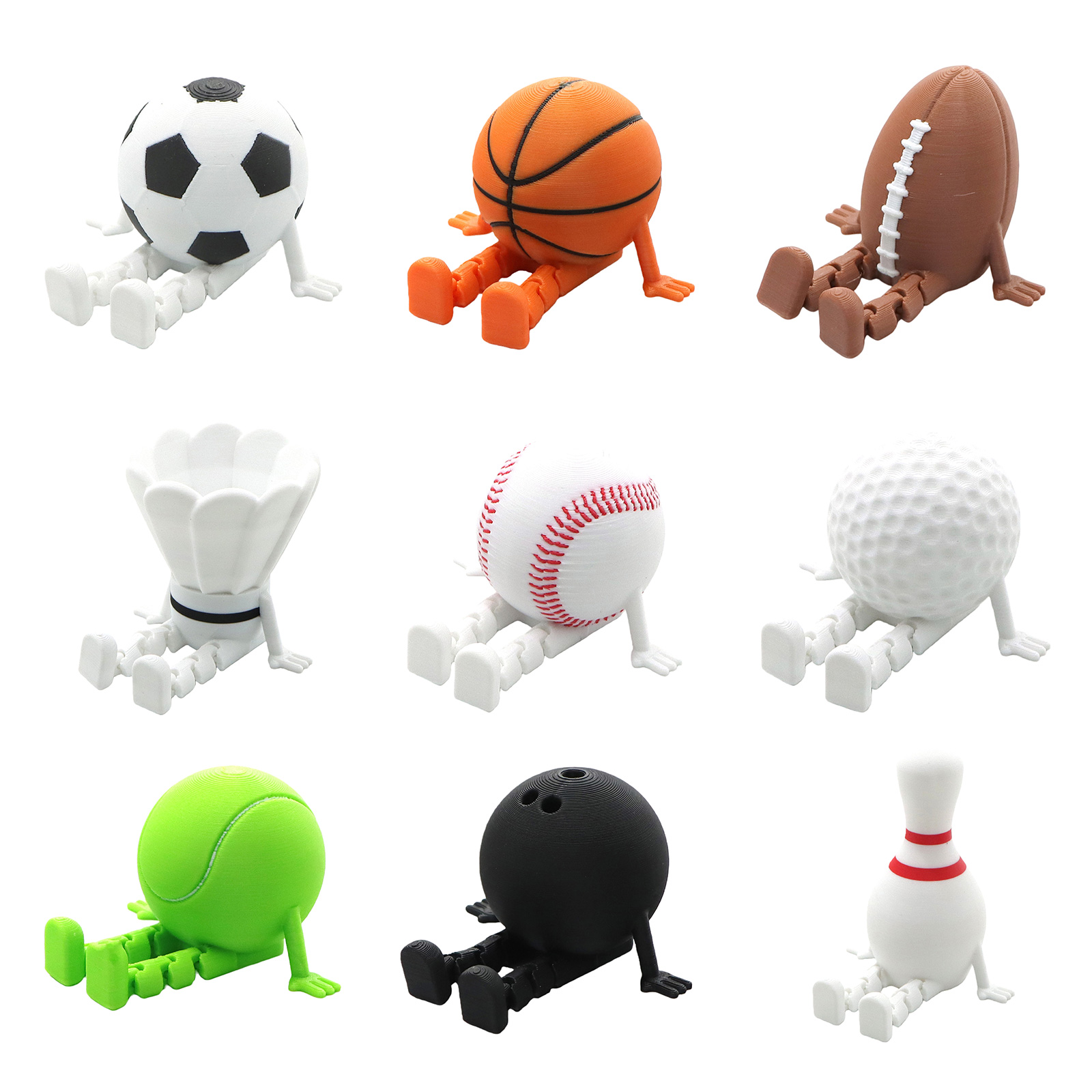 Sports Ball Buddies 3D Printed - 3D Printing Pla recension och pris
