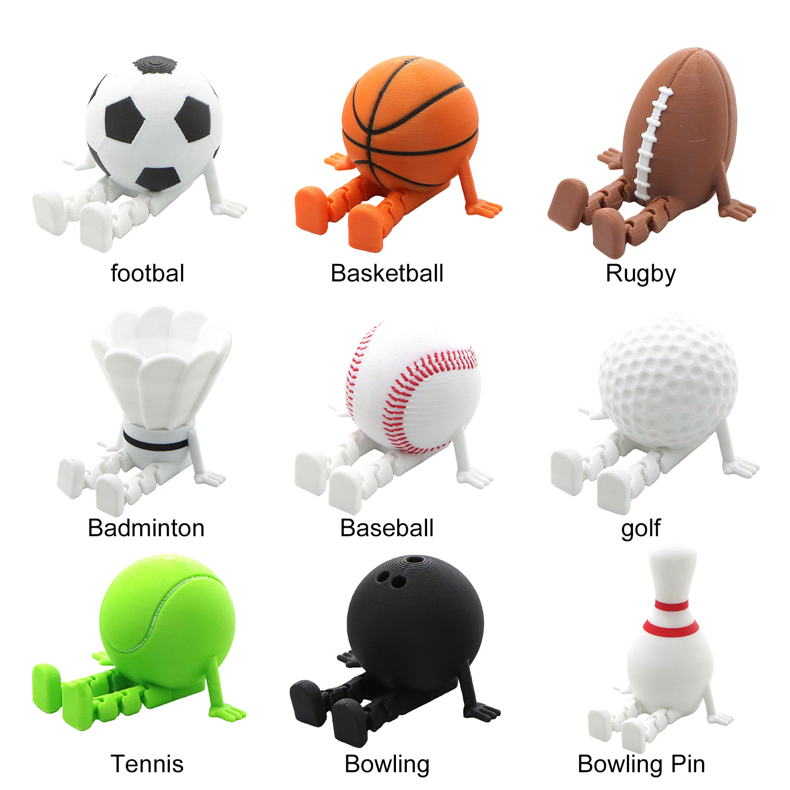 Sports Ball Buddies 3D Printed - 3D Printing Pla recension och pris