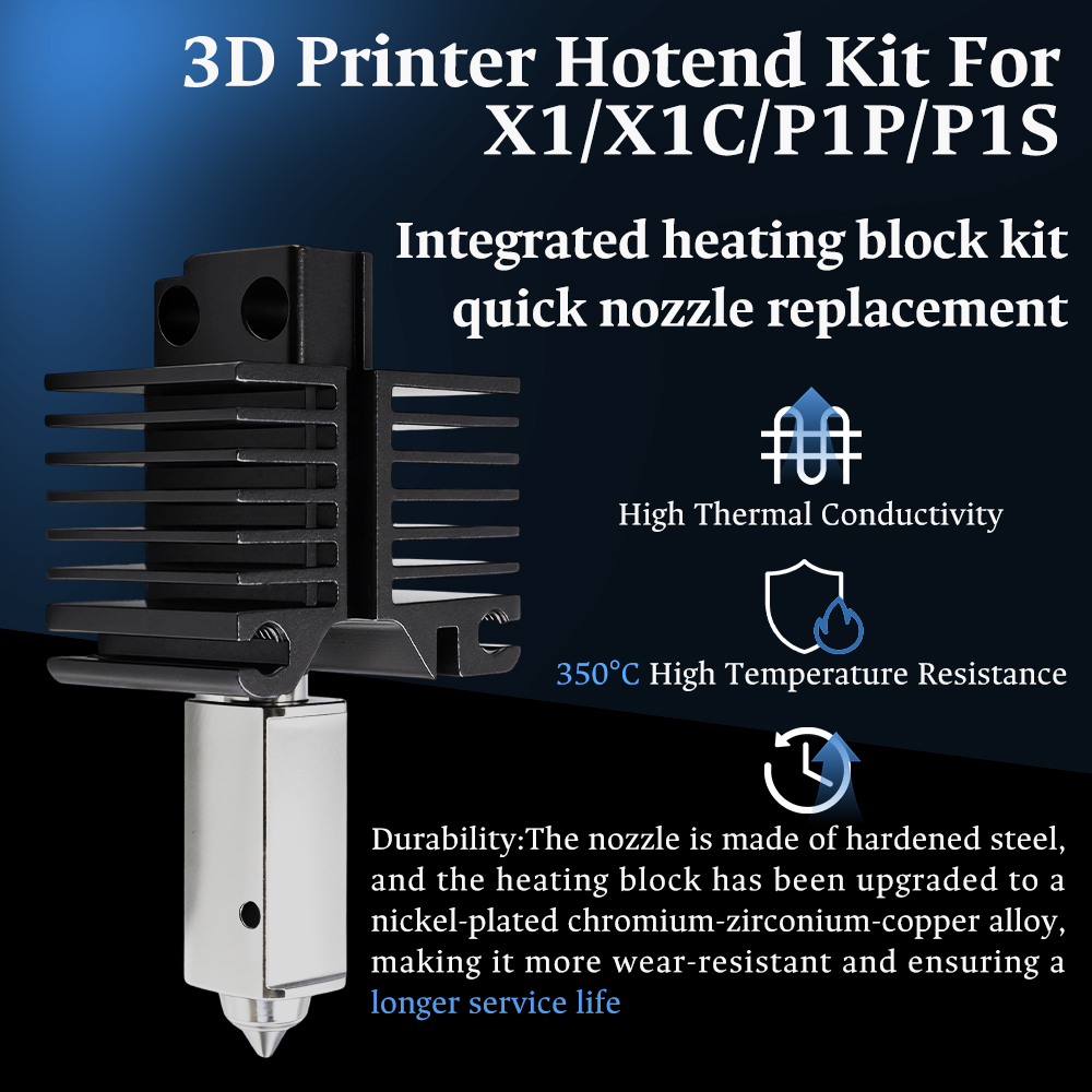 Hotend For Bambu Lab P1P X1C P - 3D Printing Steel recension och pris