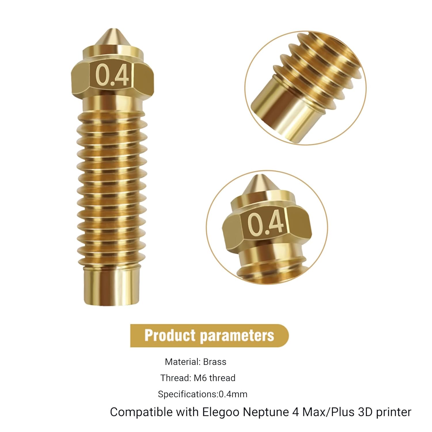 5/10PC Elegoo Neptune 4 Plus/N - 3D Printer Nozzle Brass recension och pris